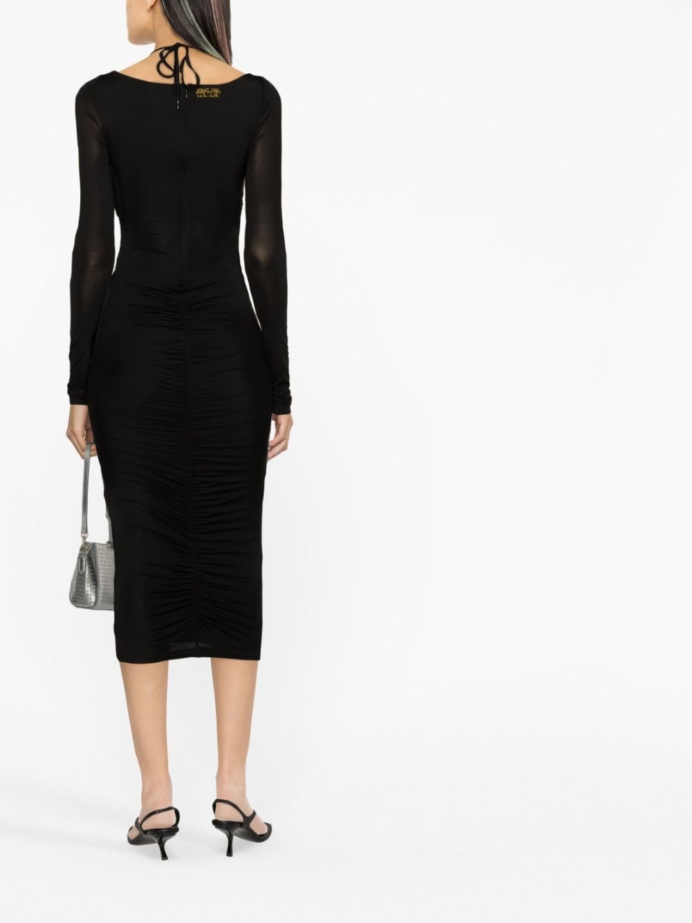 cut-out lace-up midi dress - 4