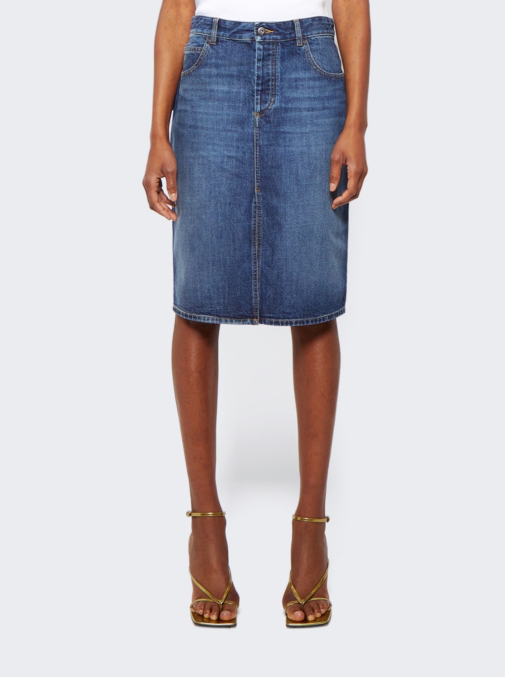 Medium Washed Denim Skirt Mid Blue - 3