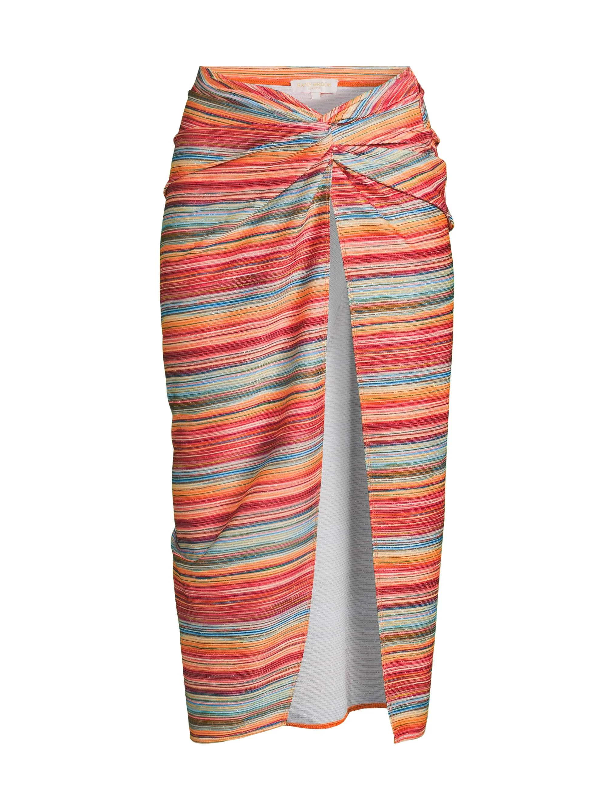 Women's Sunset Xana Striped Cover-Up Midi-Skirt - Vivid Orange Stripe - 1
