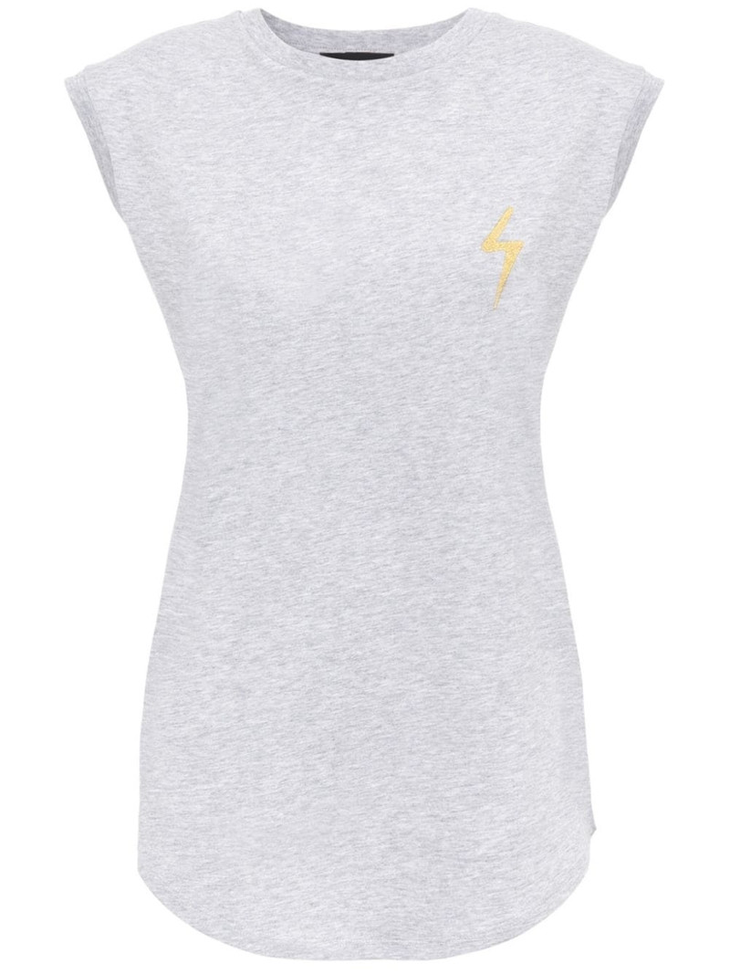 Ursella Thunderbolt-embroidered cotton tank top 1