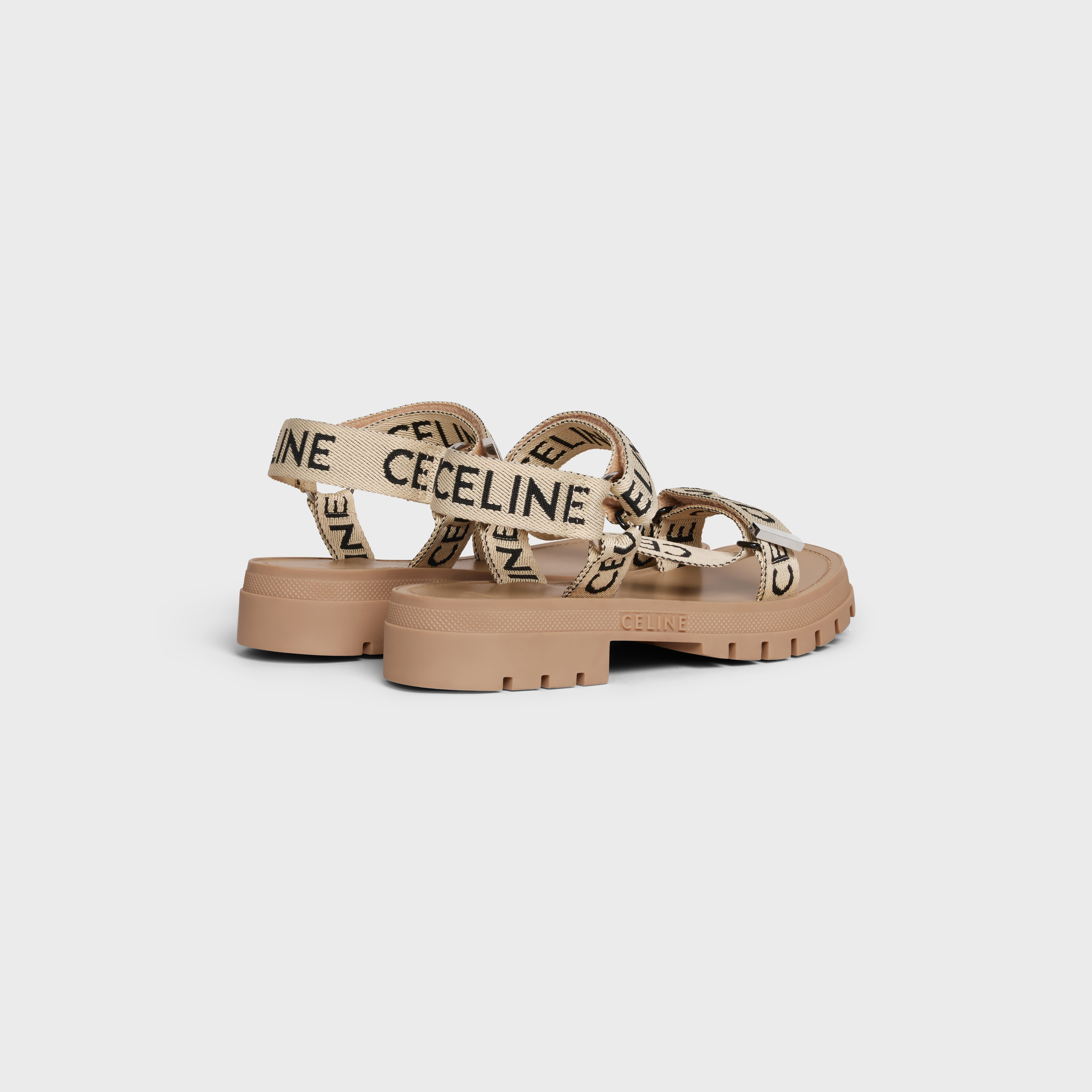 CELINE LEO STRAPPY SANDAL in WITH "CELINE" JACQUARD - 3