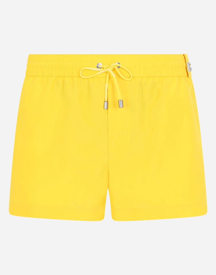 Short swim trunks with metal DG logo - 1