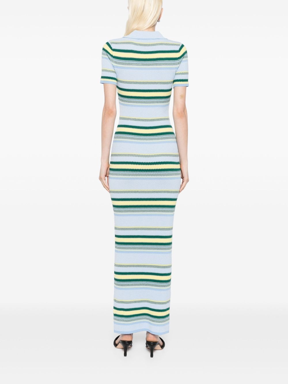 striped jacquard maxi dress - 4