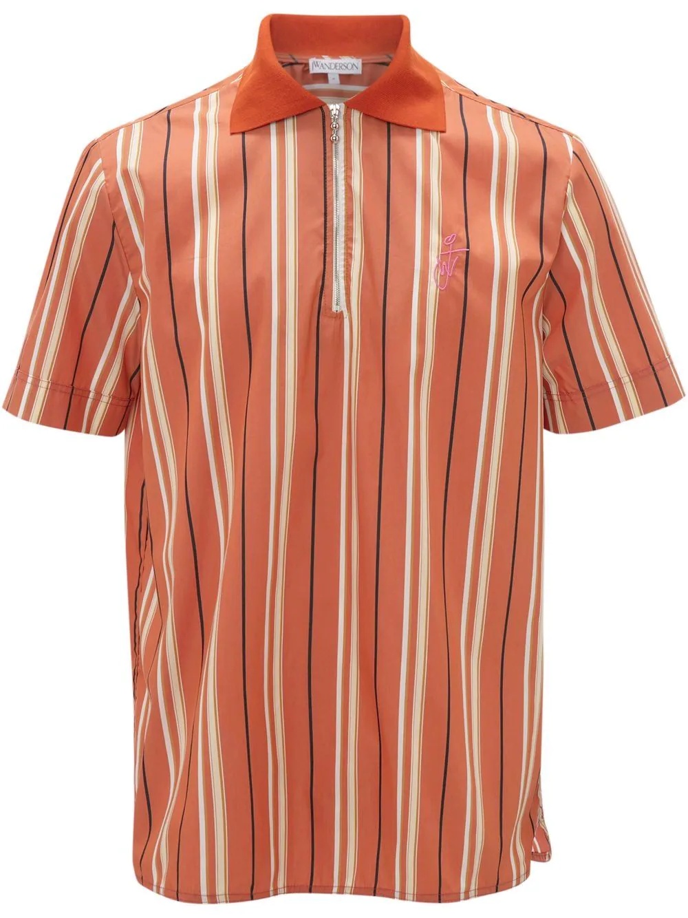 half-zip striped polo shirt - 1