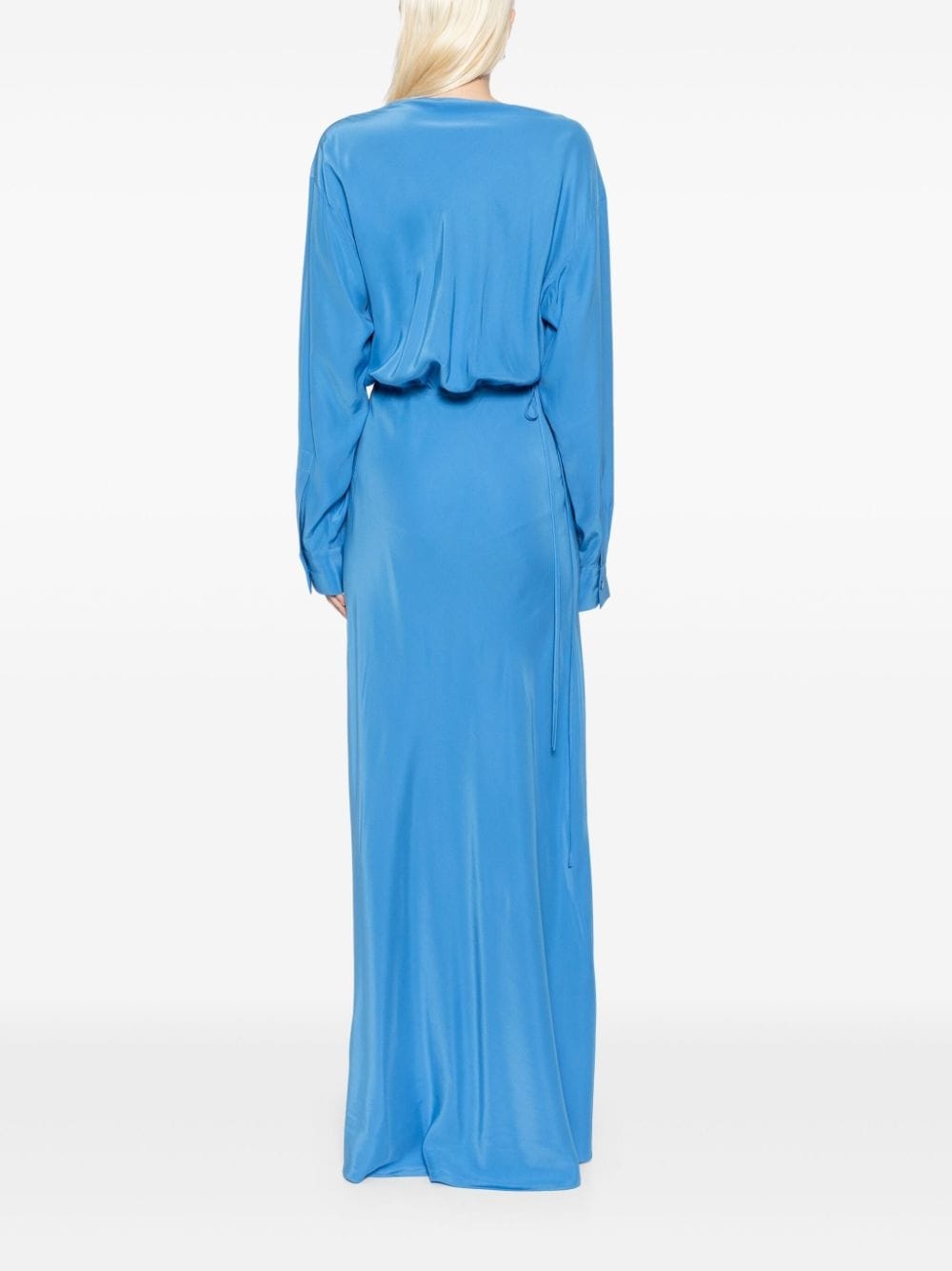 cut-out silk dress - 4