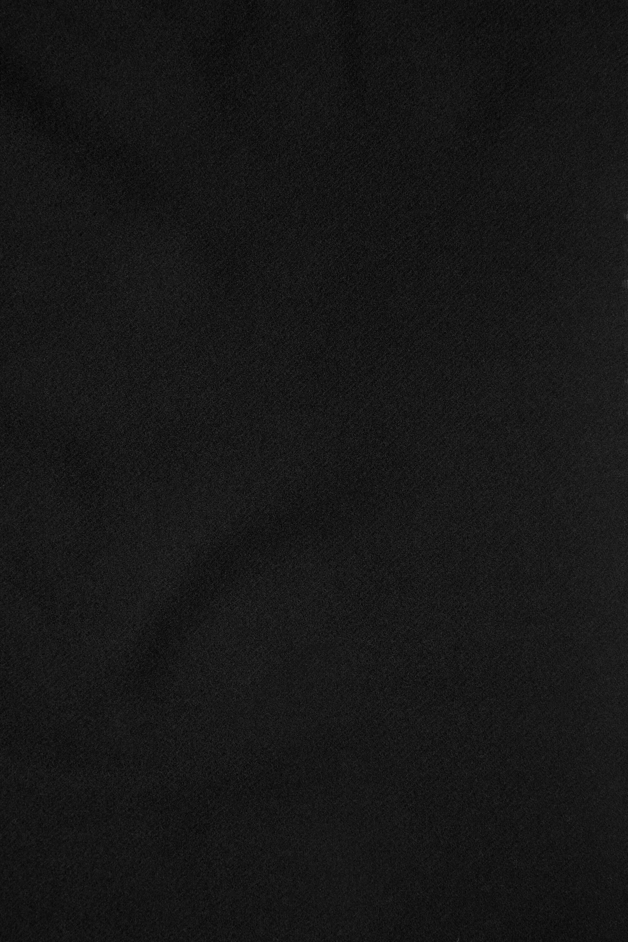 Fringe wool scarf - oversized - Black - 5