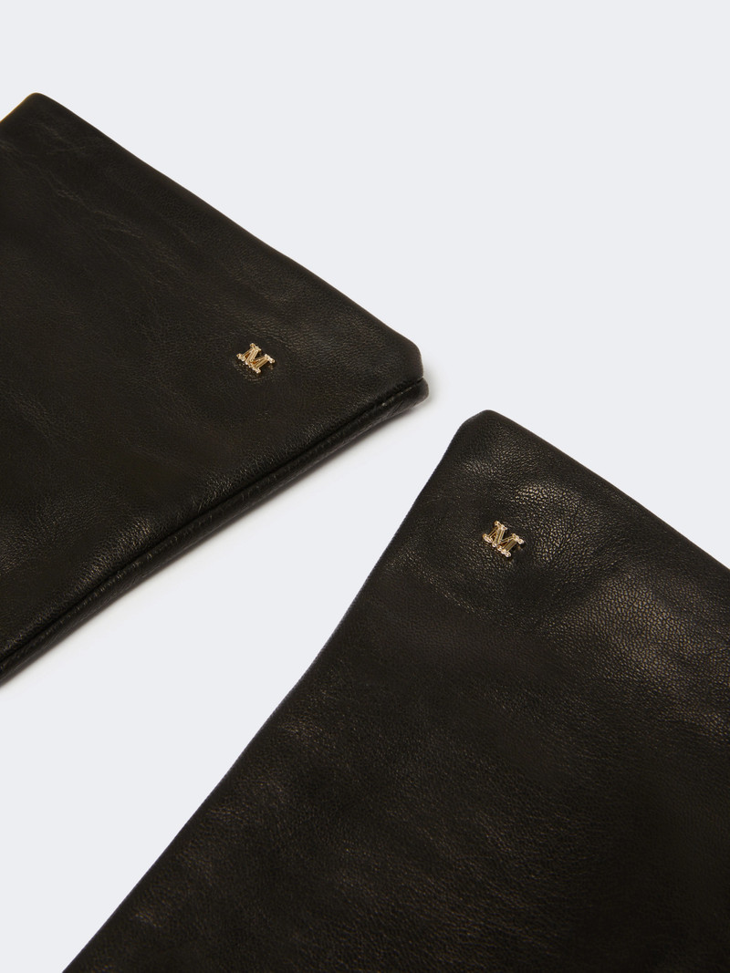 Max Mara AFIDEE Long Nappa leather gloves - BLACK outlook