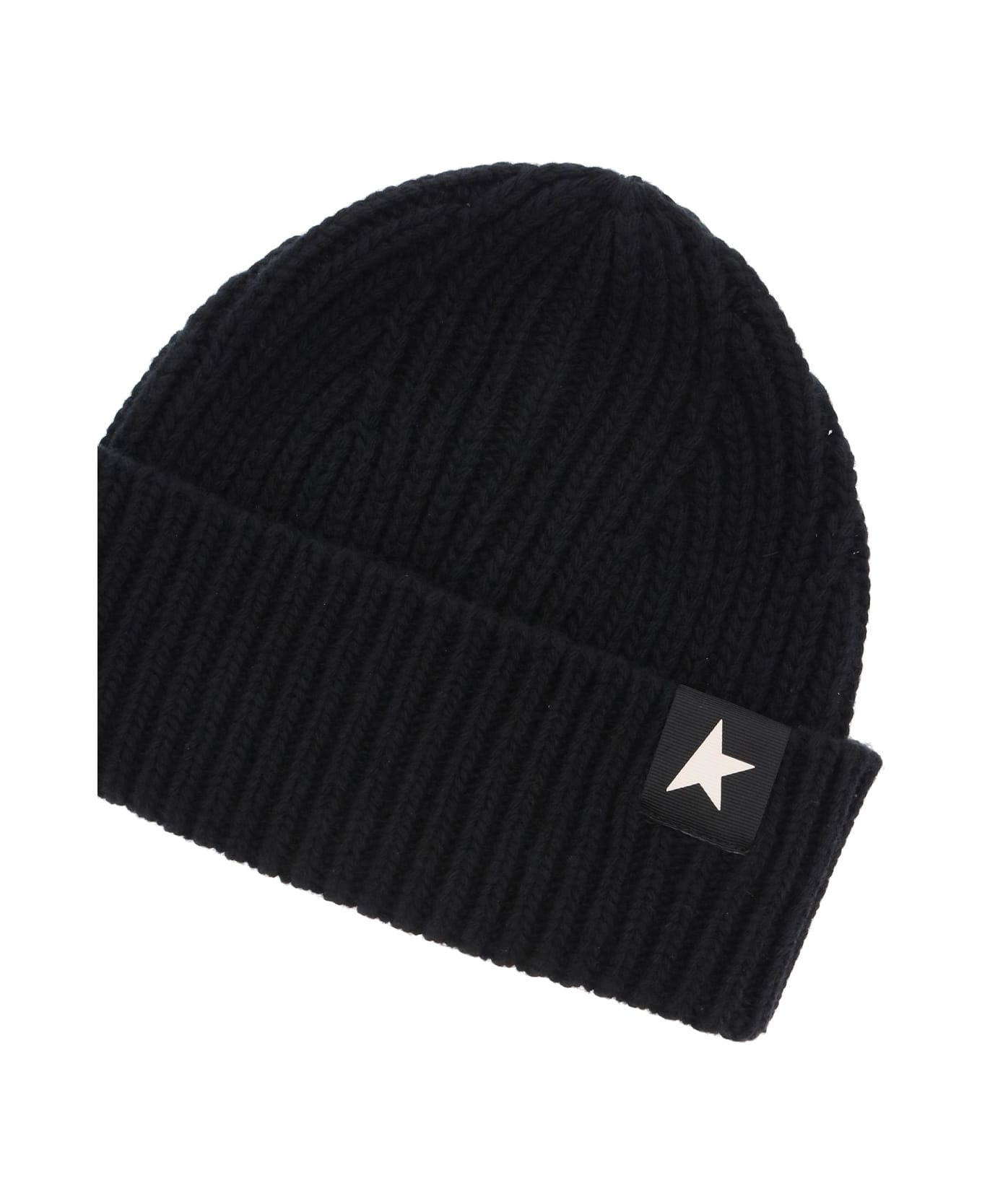 Black Wool Damian Star Beanie - 3