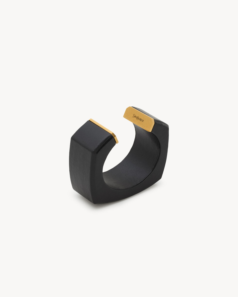 GEOMETRIC CUFF IN LEATHER AND METAL 1