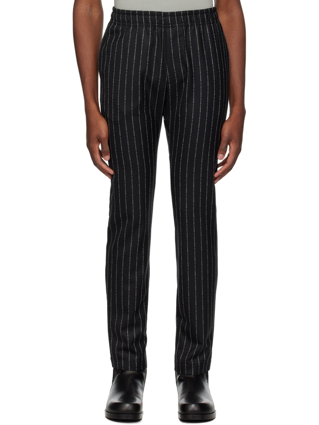 Black Striped Trousers - 1
