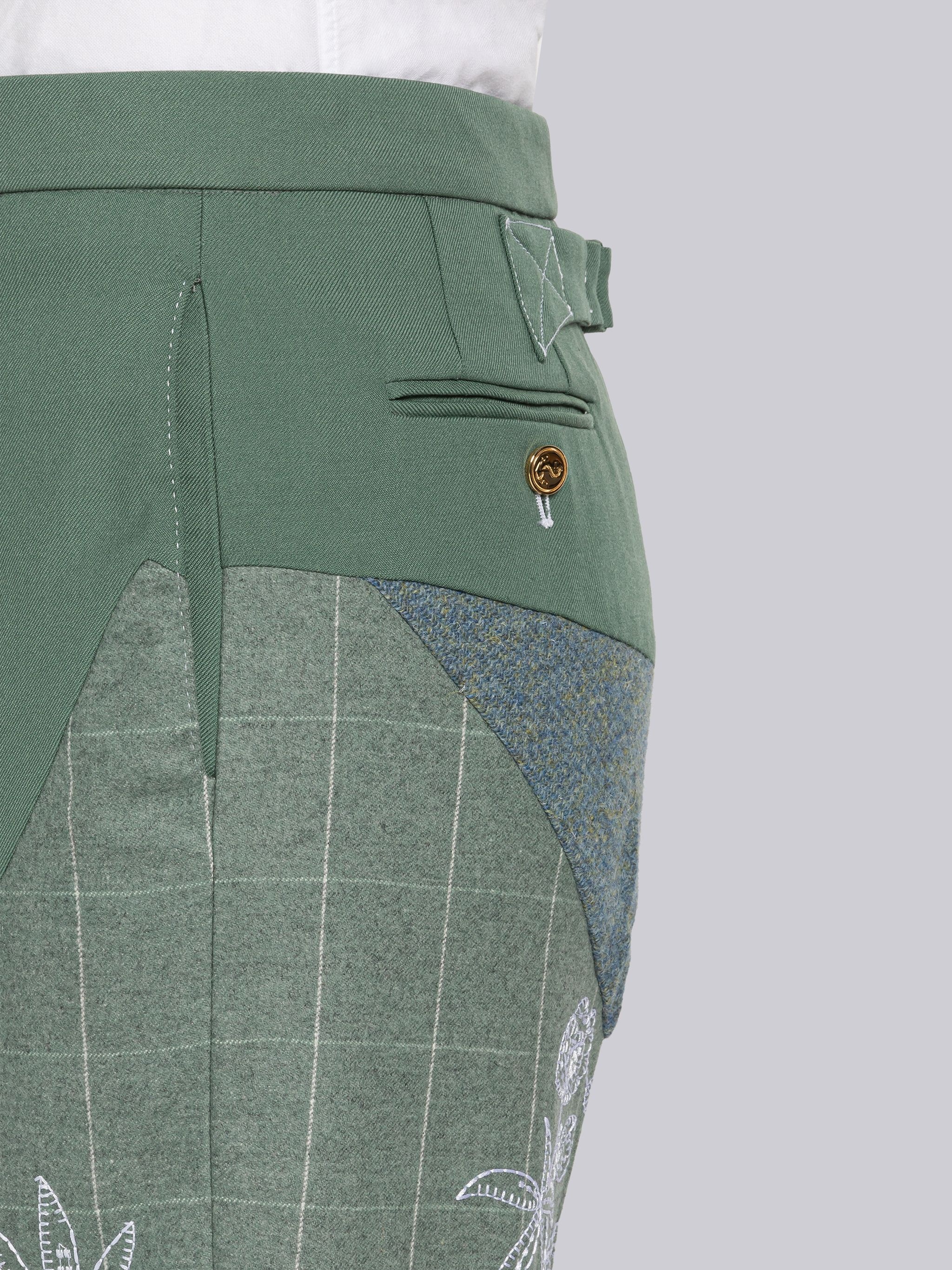 Patchwork School Uniform Twill Backstrap Trouser - 5
