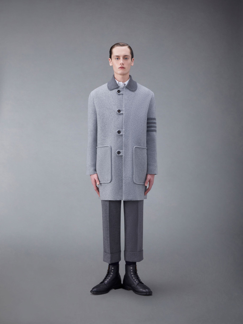 Boiled Wool Milano Stitch 4-Bar Car Coat 1
