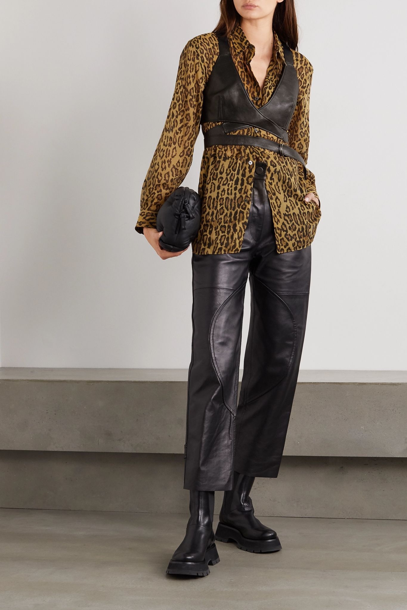 Leopard-print voile shirt - 2