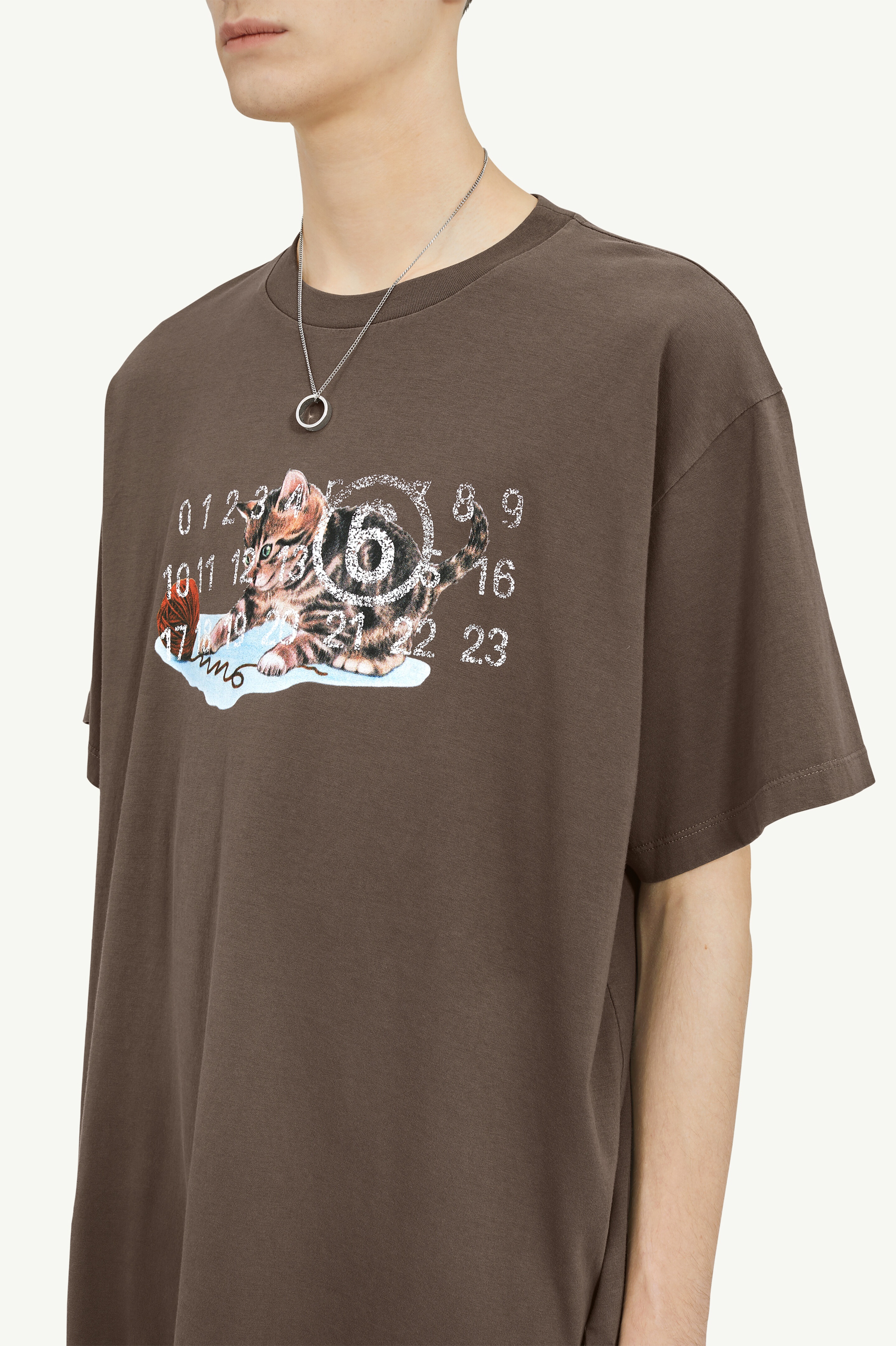 MM6 Maison Margiela Cat & Wool Print T-shirt | REVERSIBLE