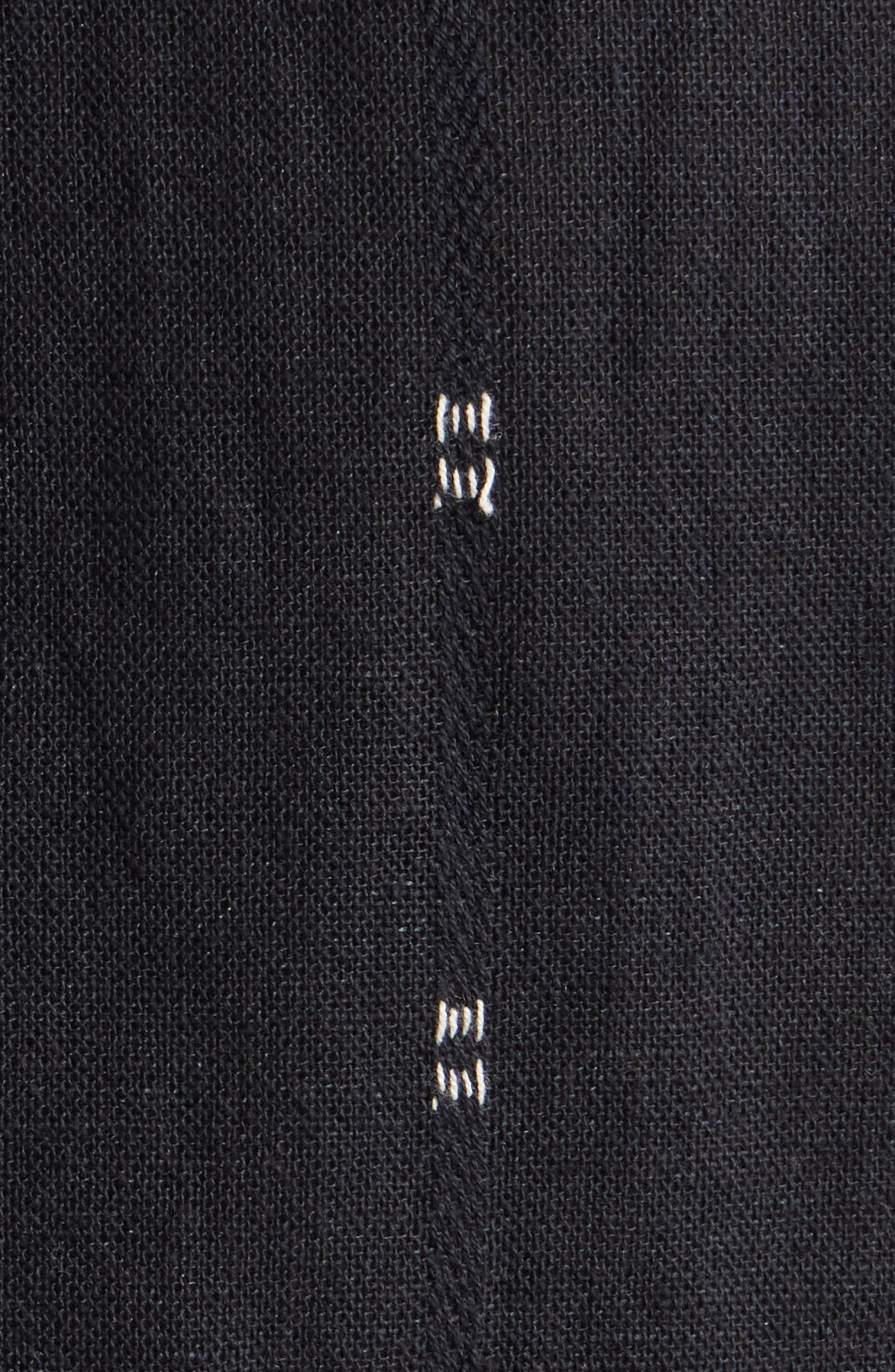 rag & bone Avery Embroidered Cotton & Linen Linen Camp Shirt in Black at Nordstrom - 5
