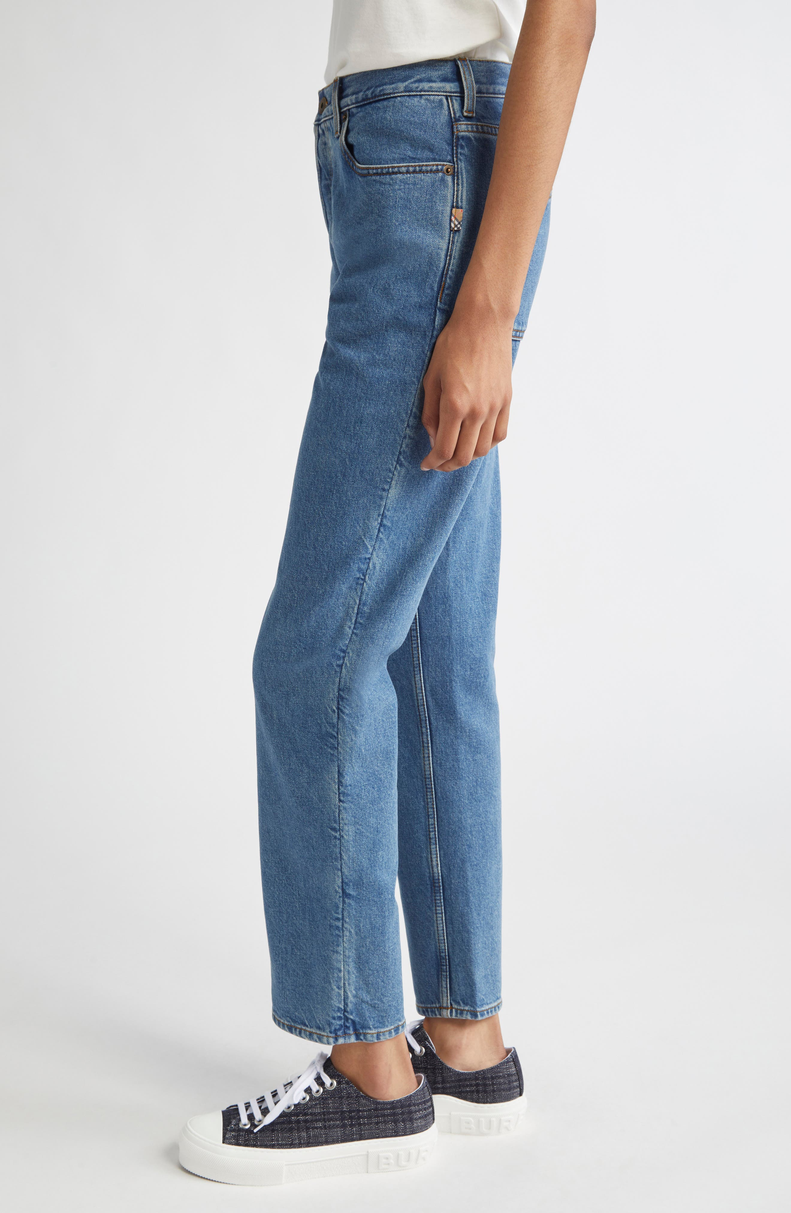 burberry Baby Bootcut Jeans in Mid Blue at Nordstrom - 4