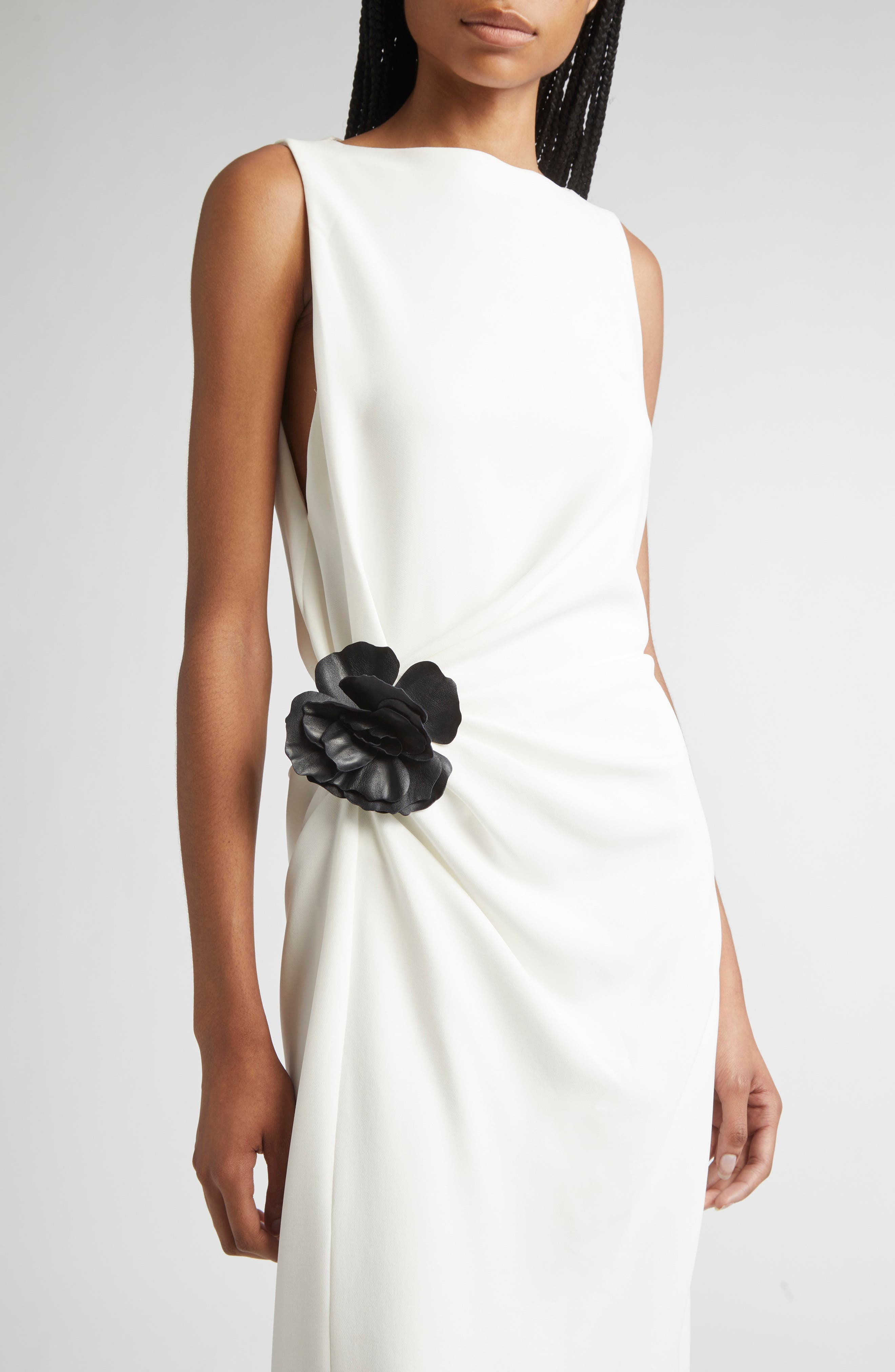 Proenza Schouler Indria Sleeveless Double Crepe Dress in White at Nordstrom - 4