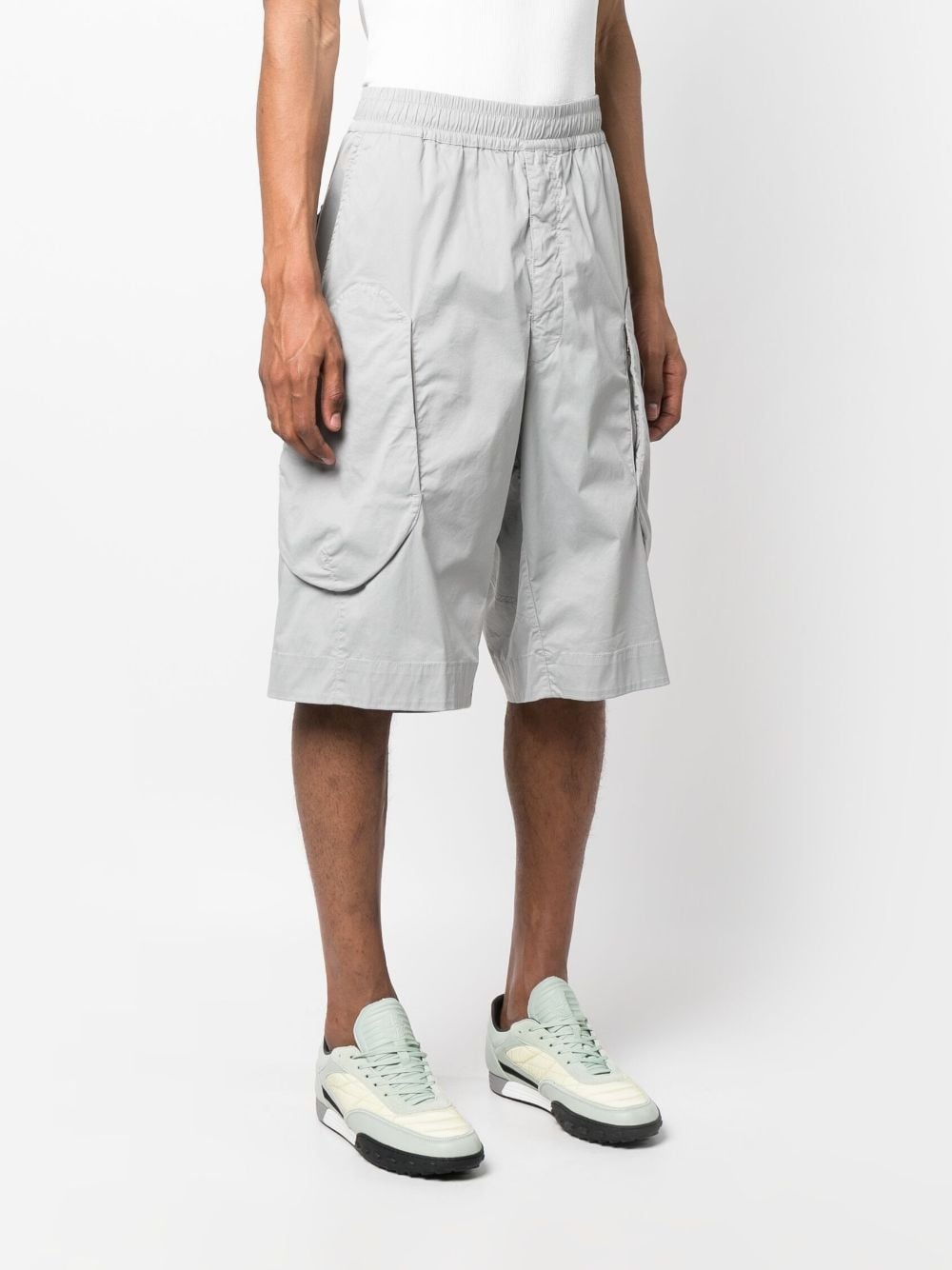 cotton-blend drop-crotch shorts - 3