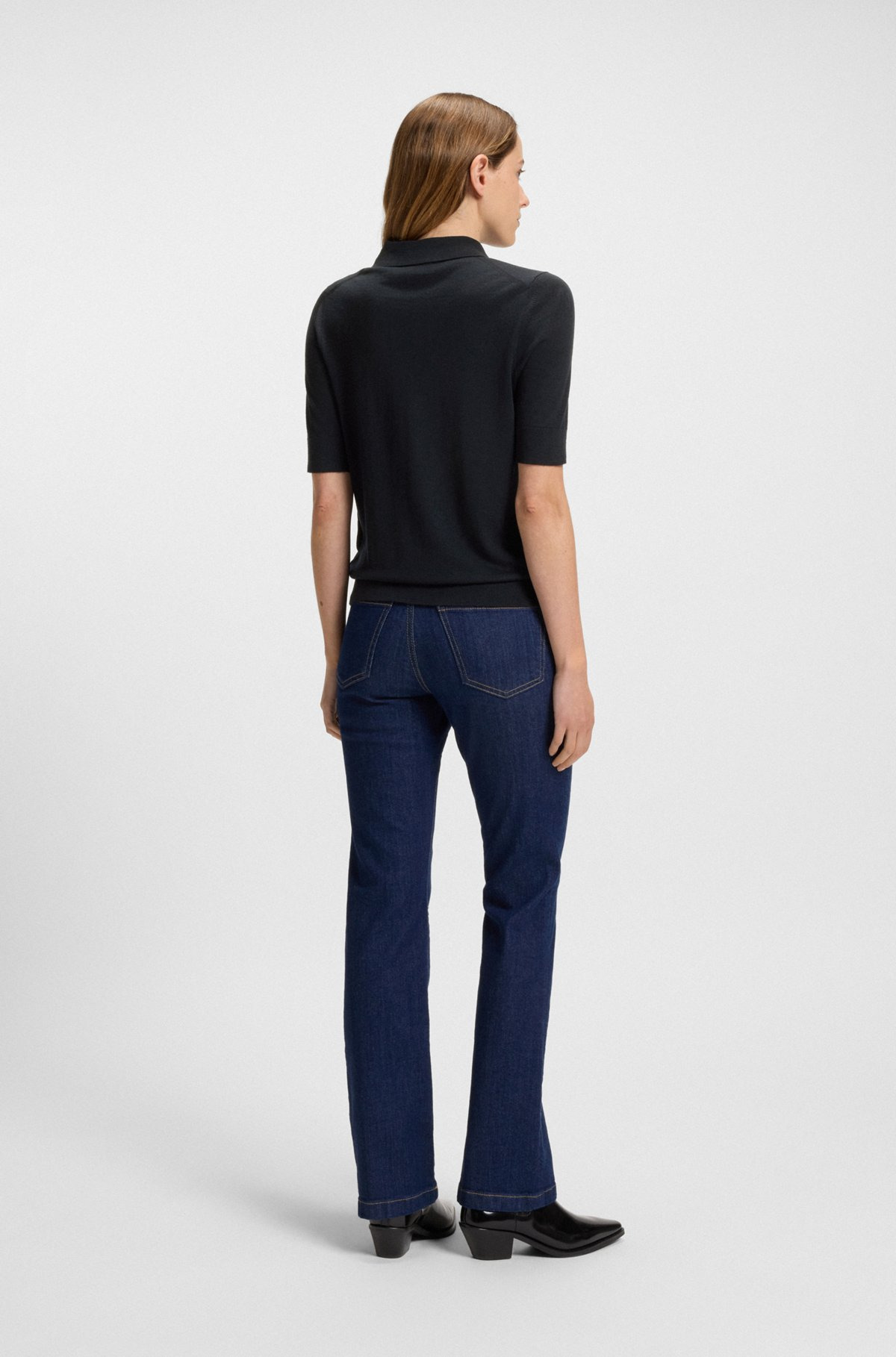 SHORT-SLEEVED WOOL POLO SWEATER WITH MOISTURE MANAGEMENT - 4