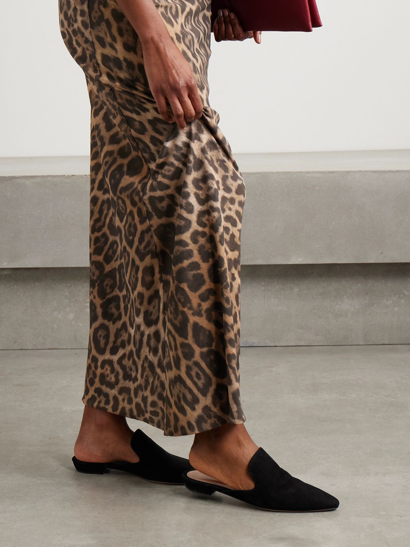 Gianvito Rossi Raja suede slippers Black outlook