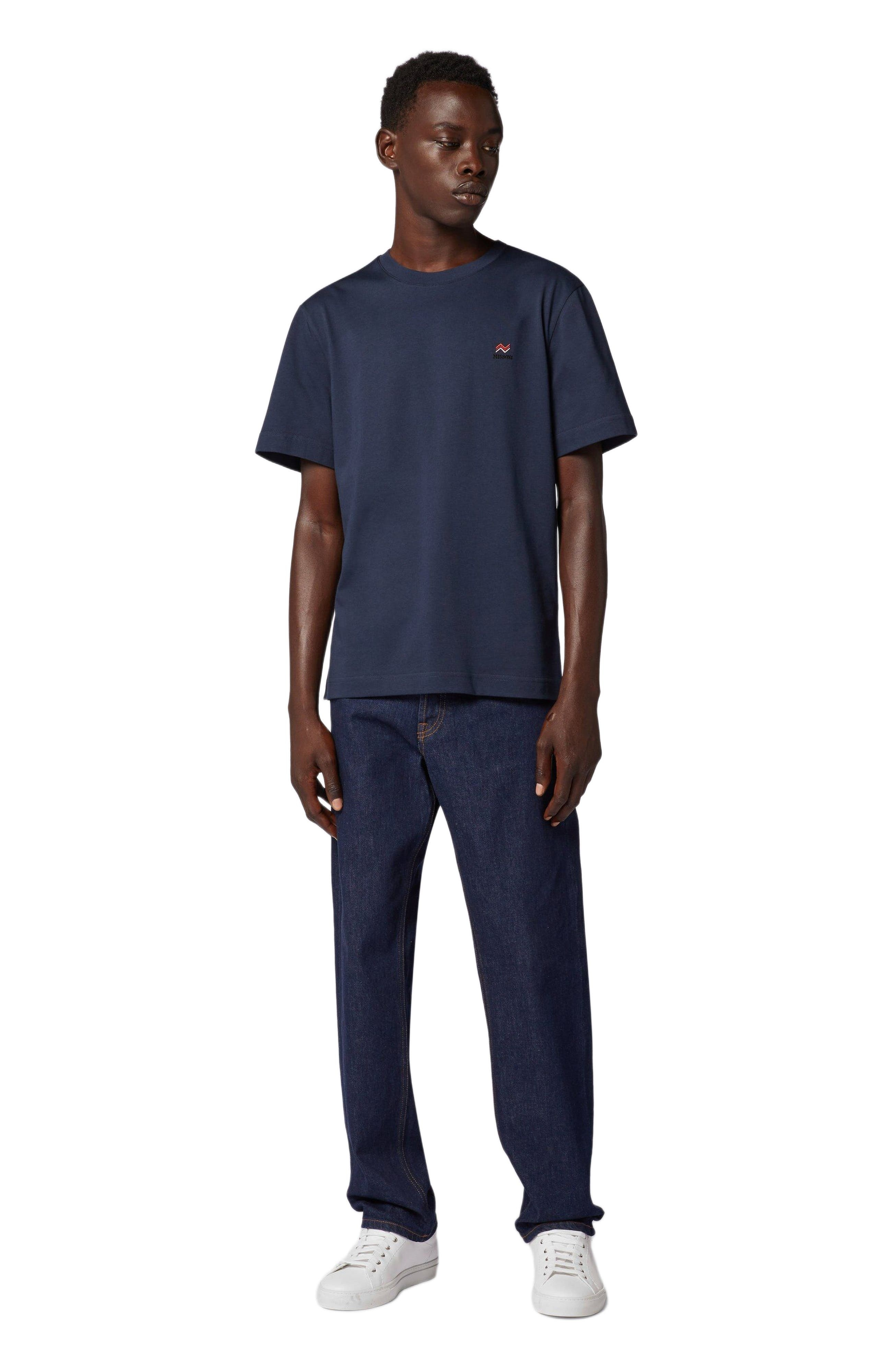 Missoni Crew-neck Cotton T-shirt With Embroidery And Logo in Blue at Nordstrom - 1