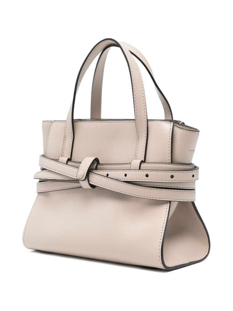 belted leather tote bag 3