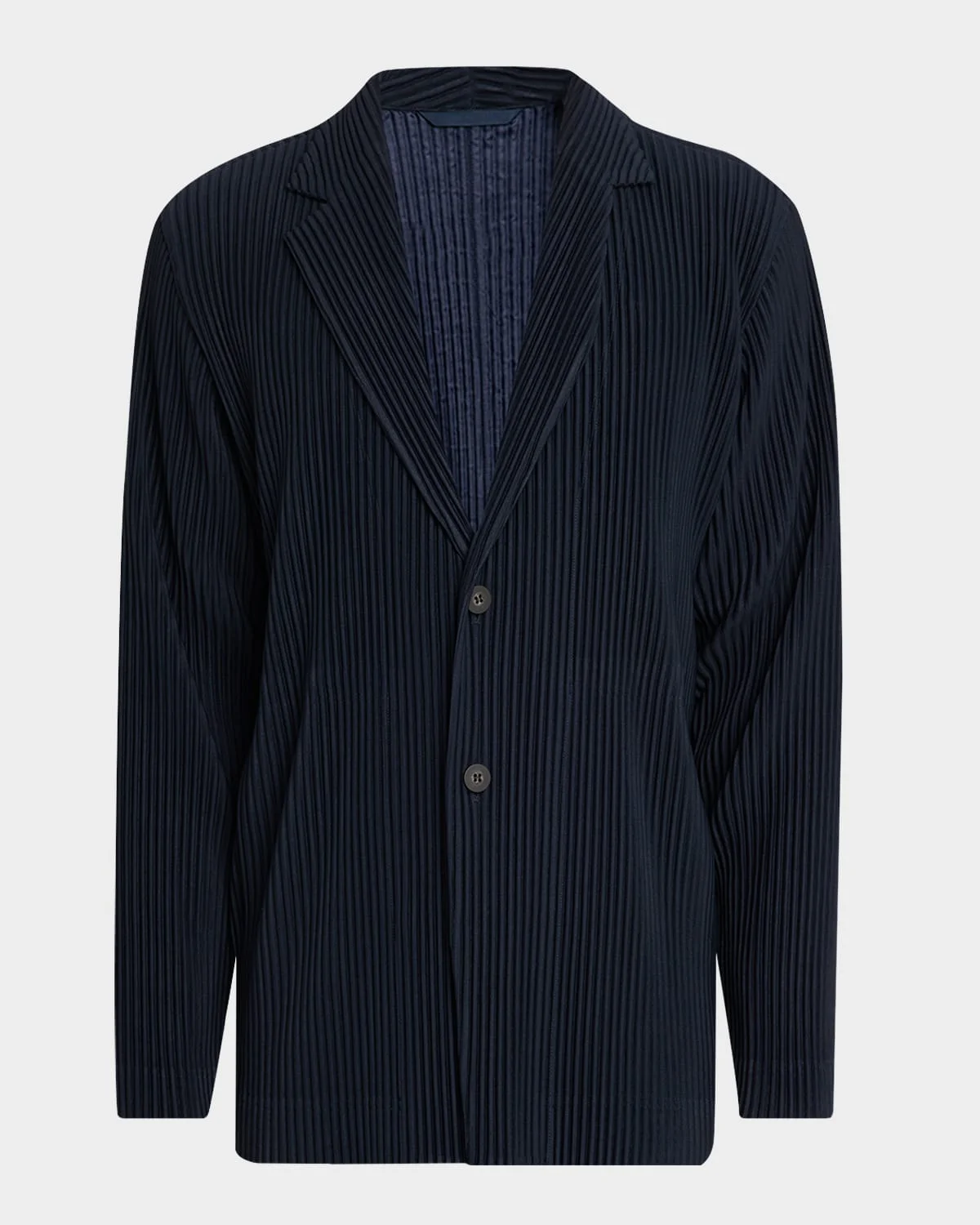 Men's Pleated Basics Jacket in Navy - 1