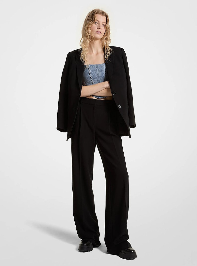 Crepe Wide-Leg Pants 1