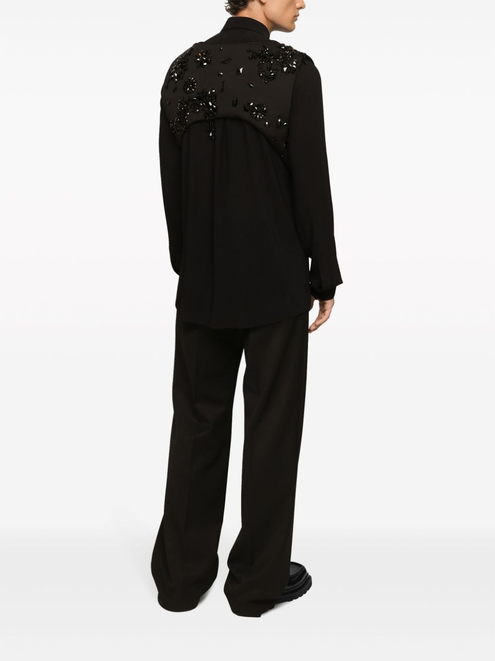 crystal-embellished crop waistcoat - 4
