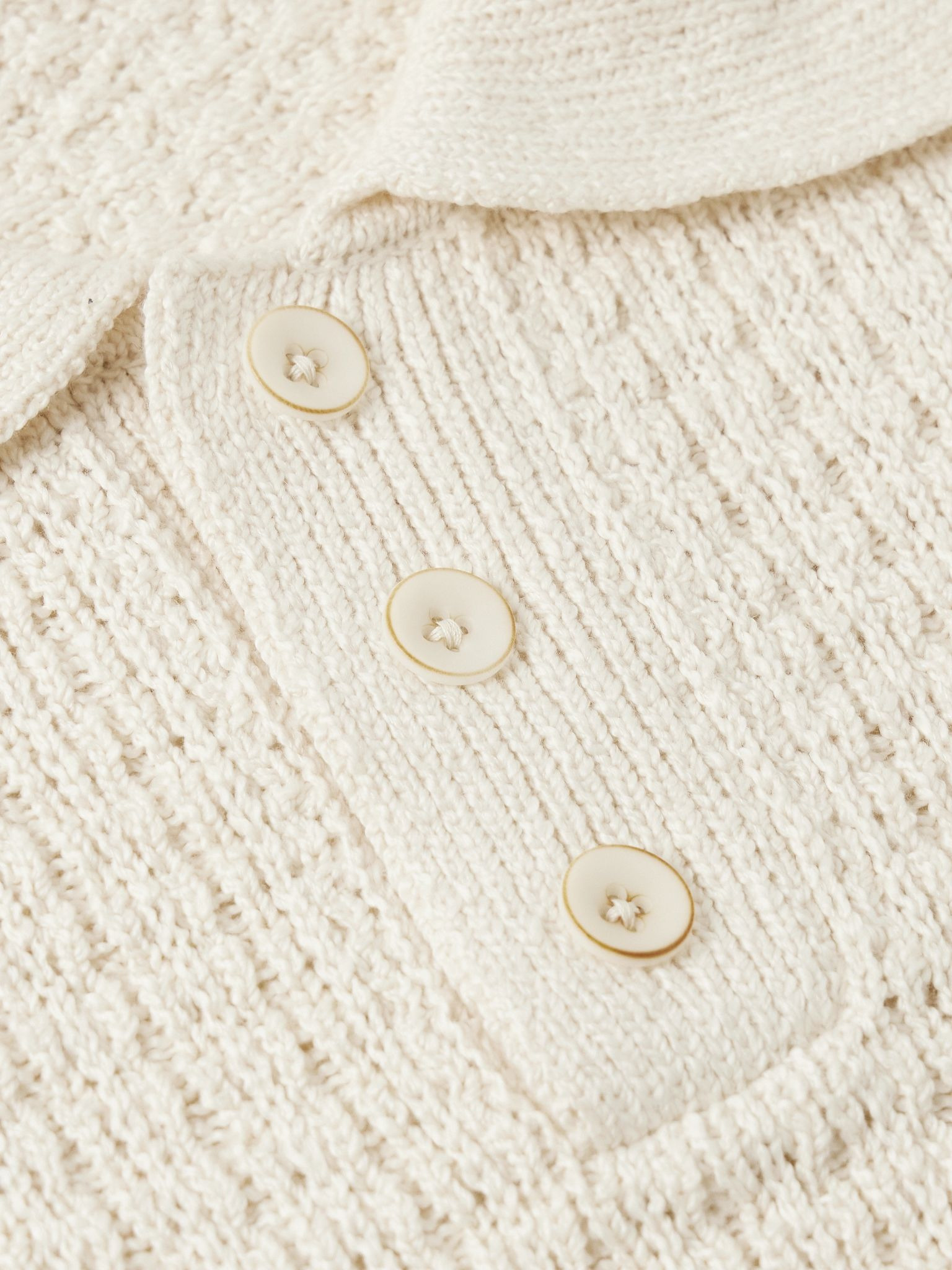 Nora Lite Waffle-Knit Cotton Polo Shirt Cream - 4