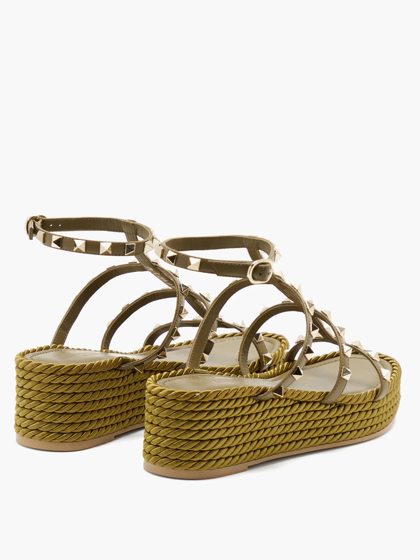 Torchon Rockstud leather wedge sandals - 4