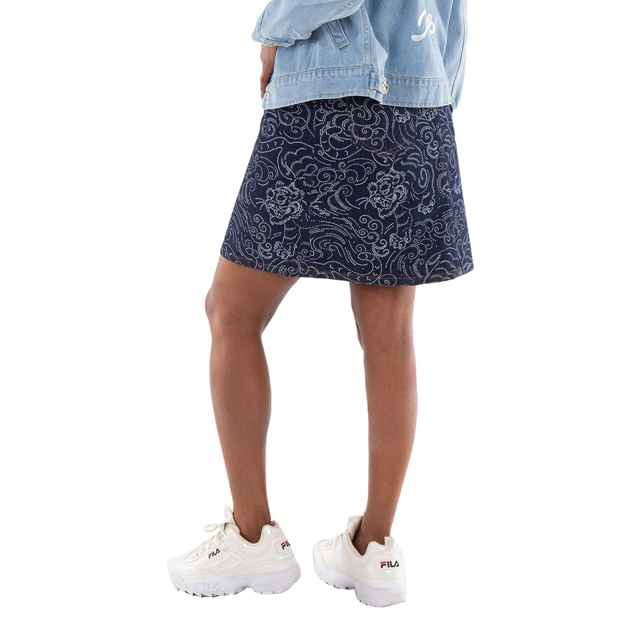 Kenzo All-Over Print Denim Skirts - 4