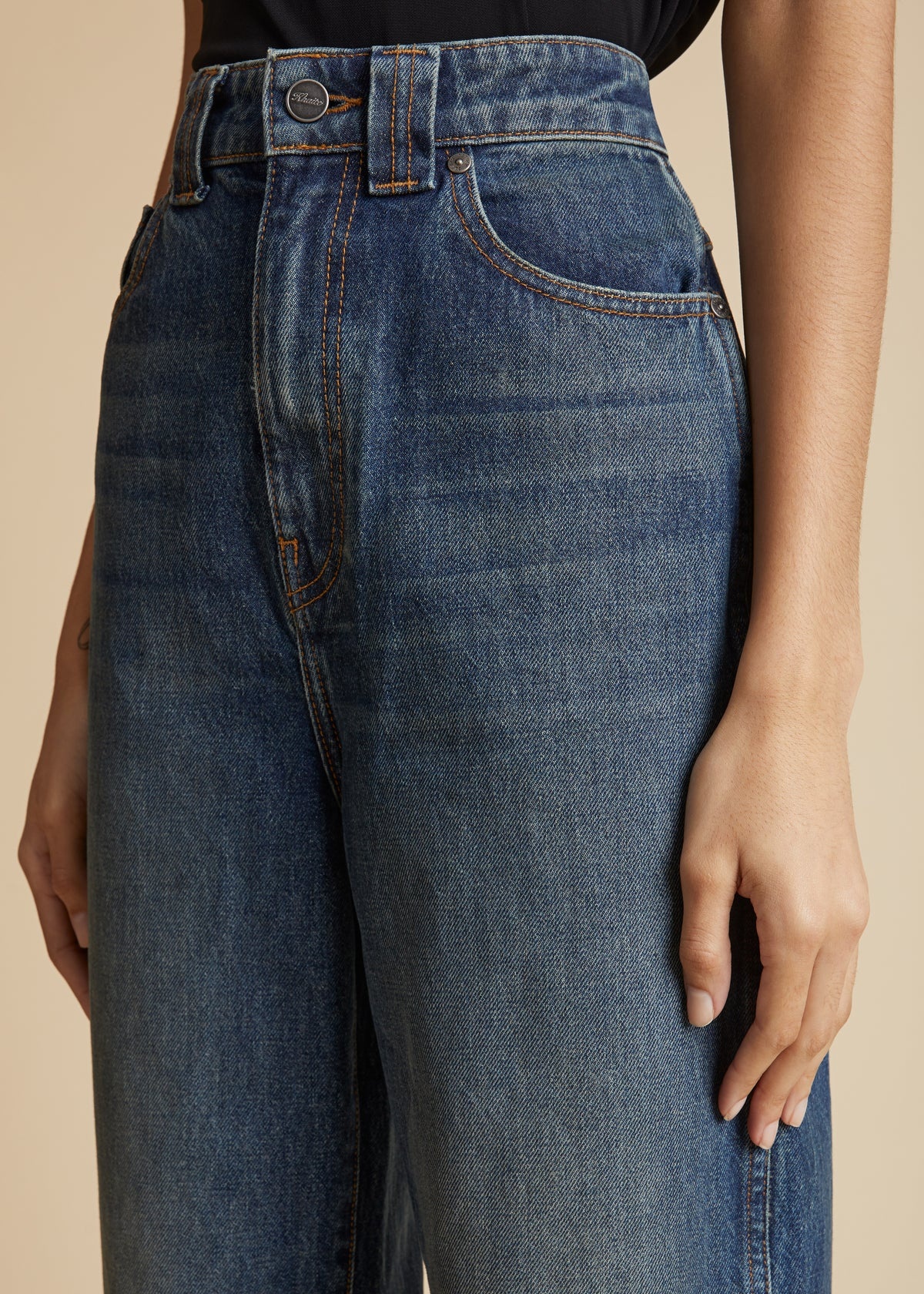 high-waisted straight-leg jeans - 7