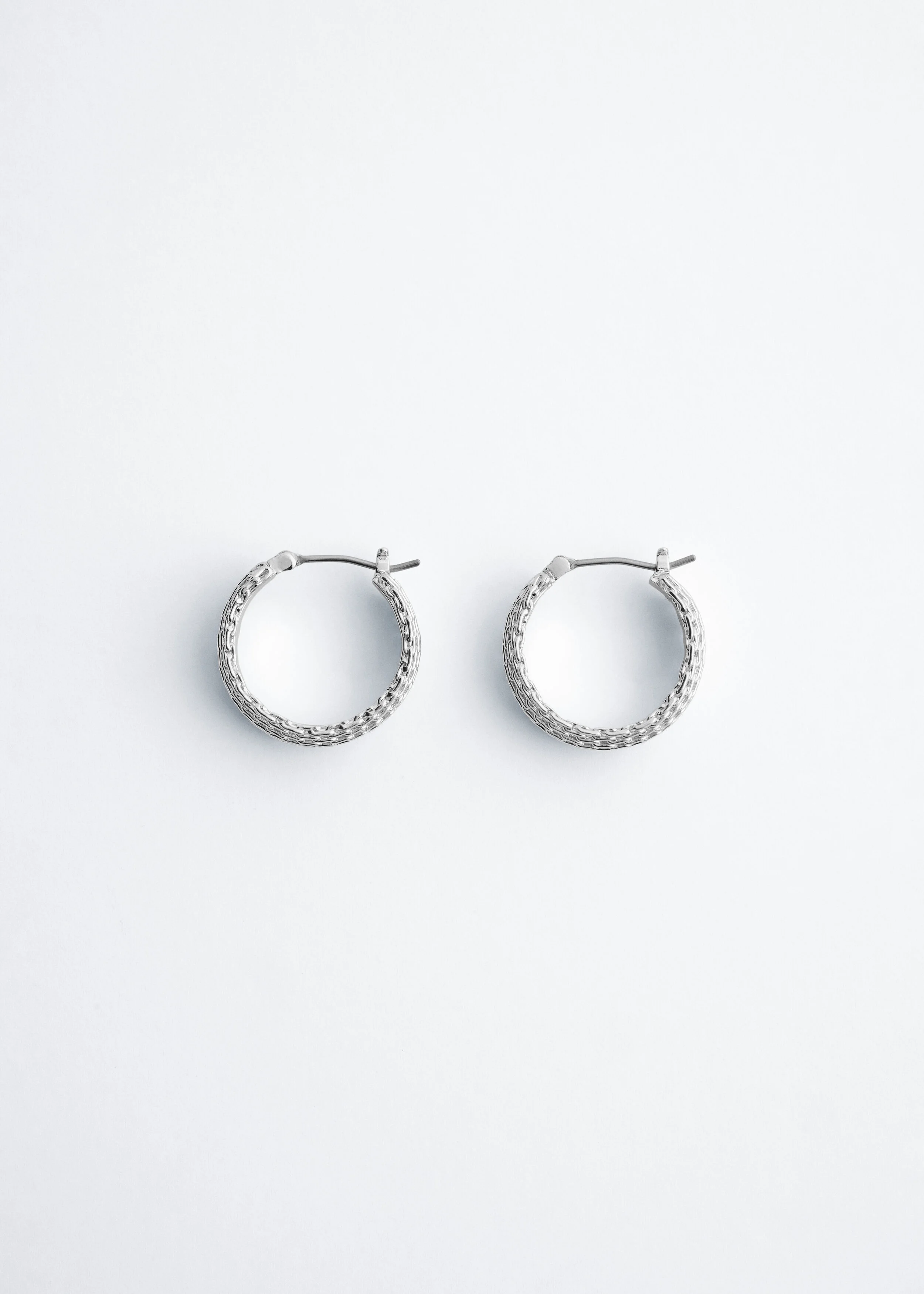 Chain-Inspired Brass Hoops - 1