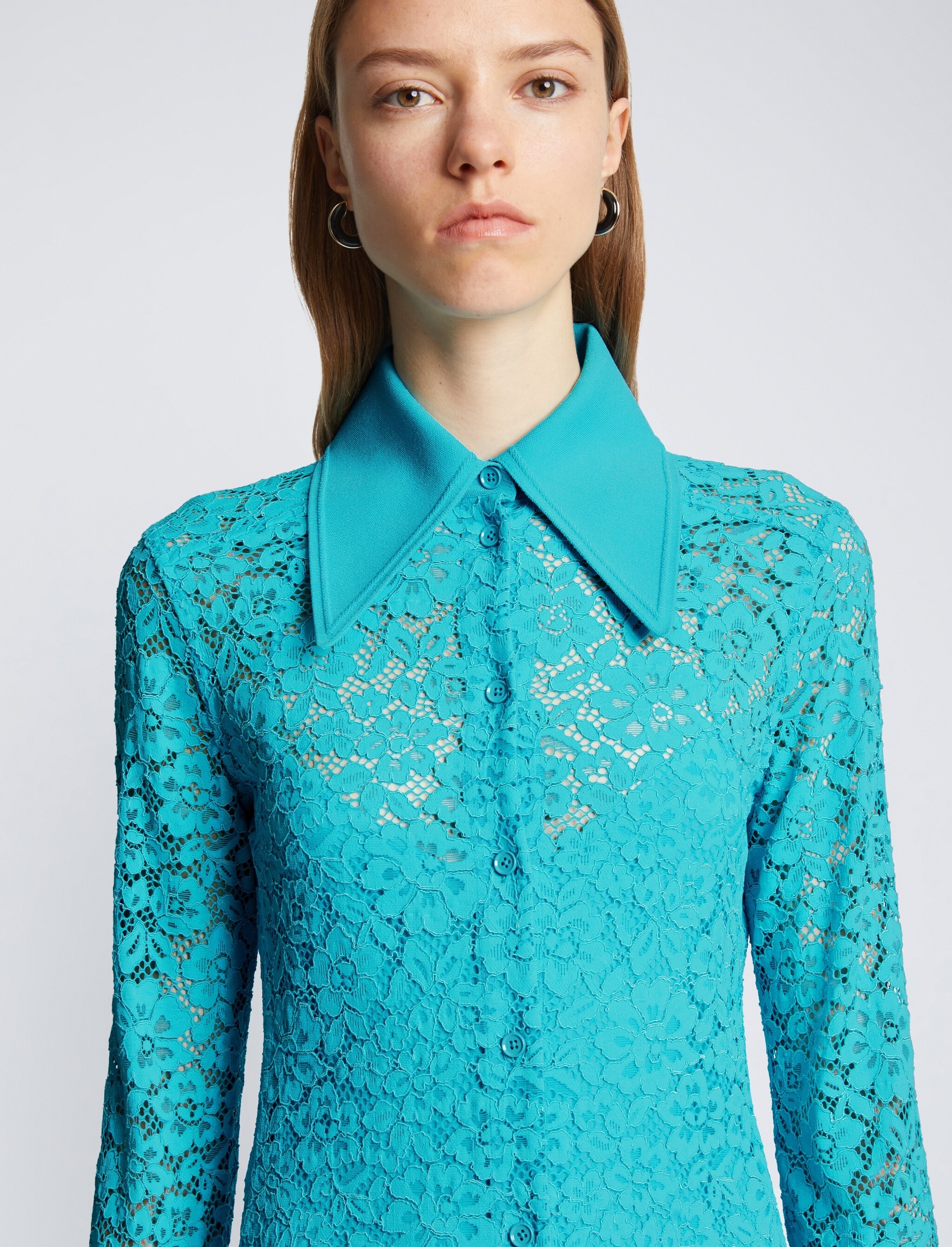 Stretch Lace Shirt Dress - 5