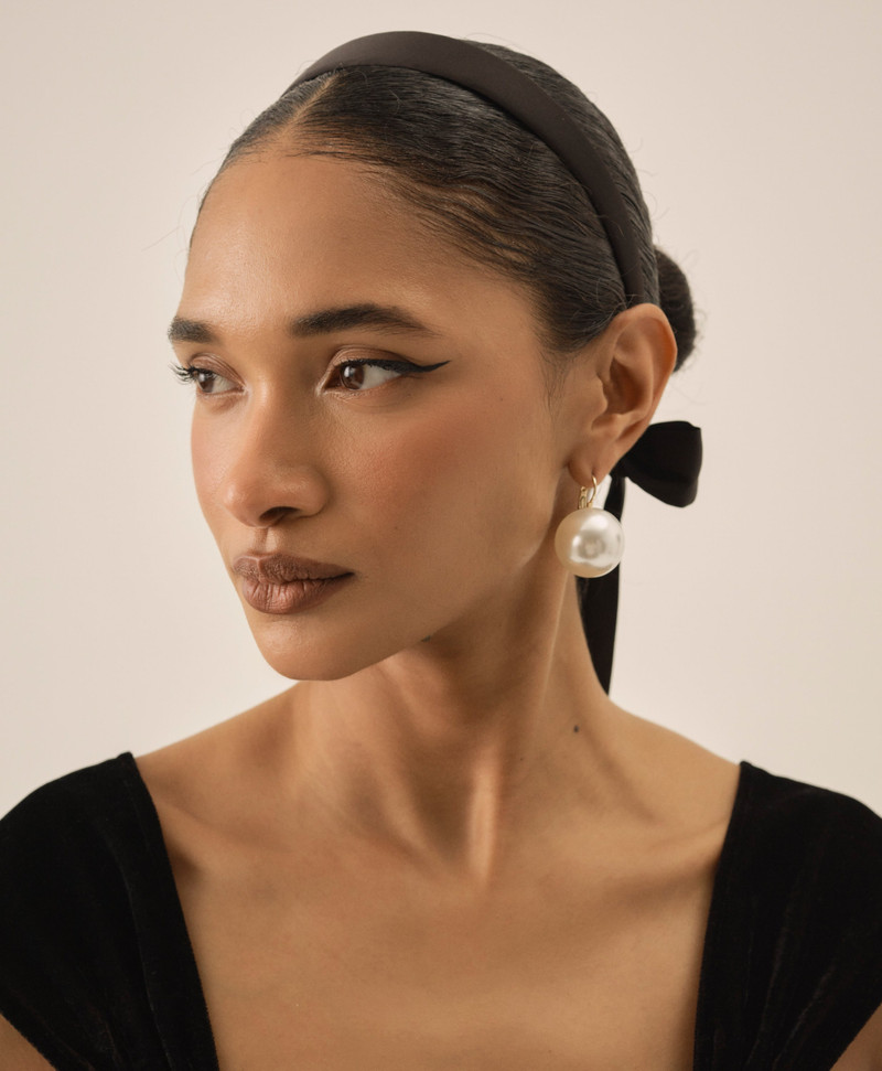 For Love & Lemons Celine Satin Bow Headband outlook