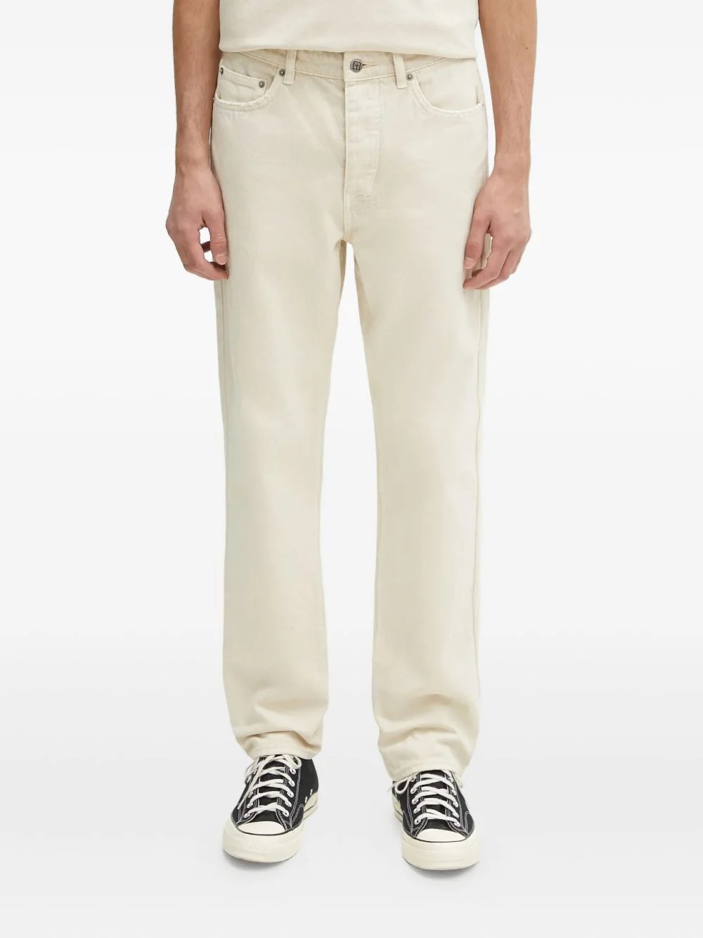 embroidered-patch jeans - 1