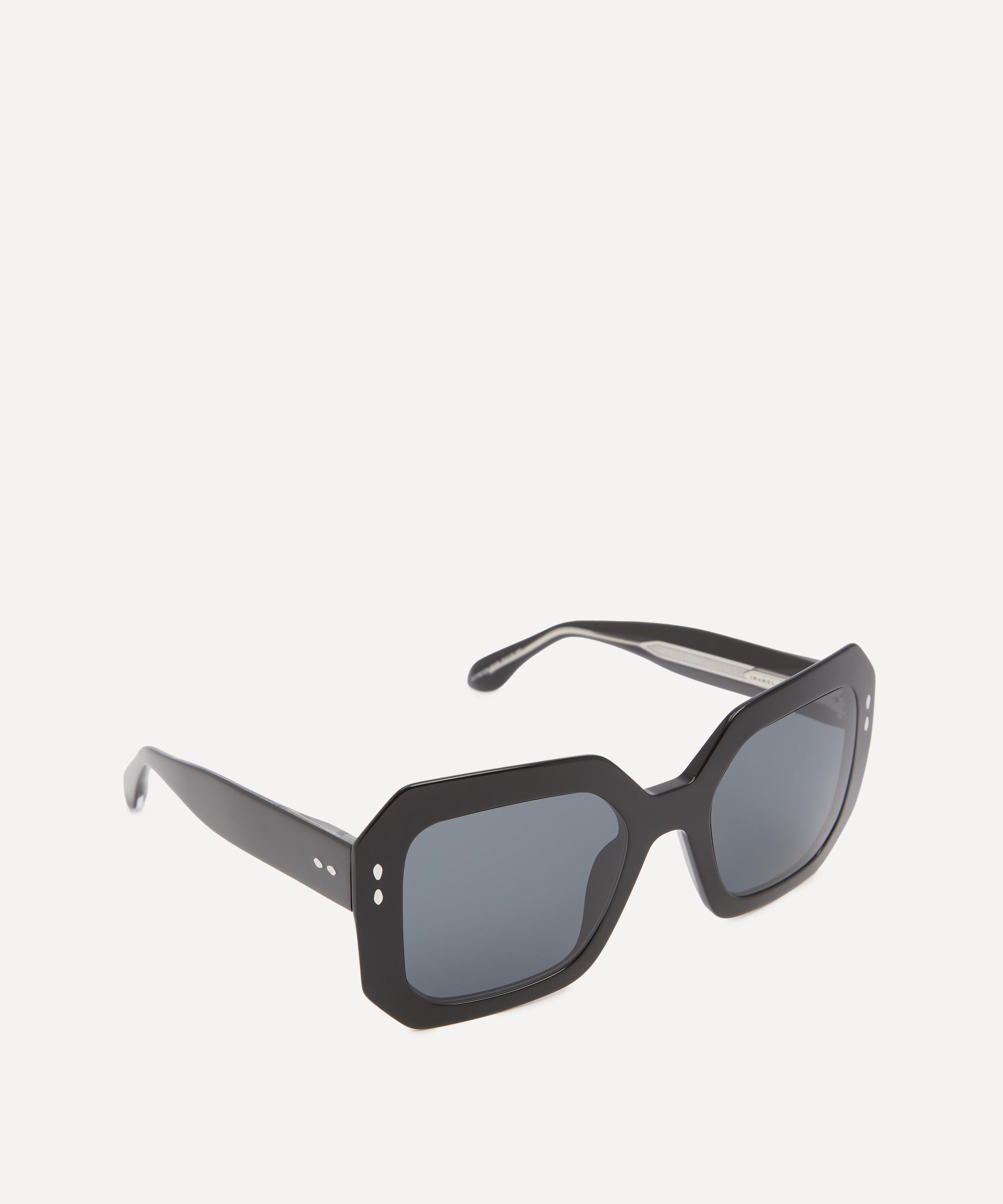 Acetate Square Geometric Black Sunglasses - 2