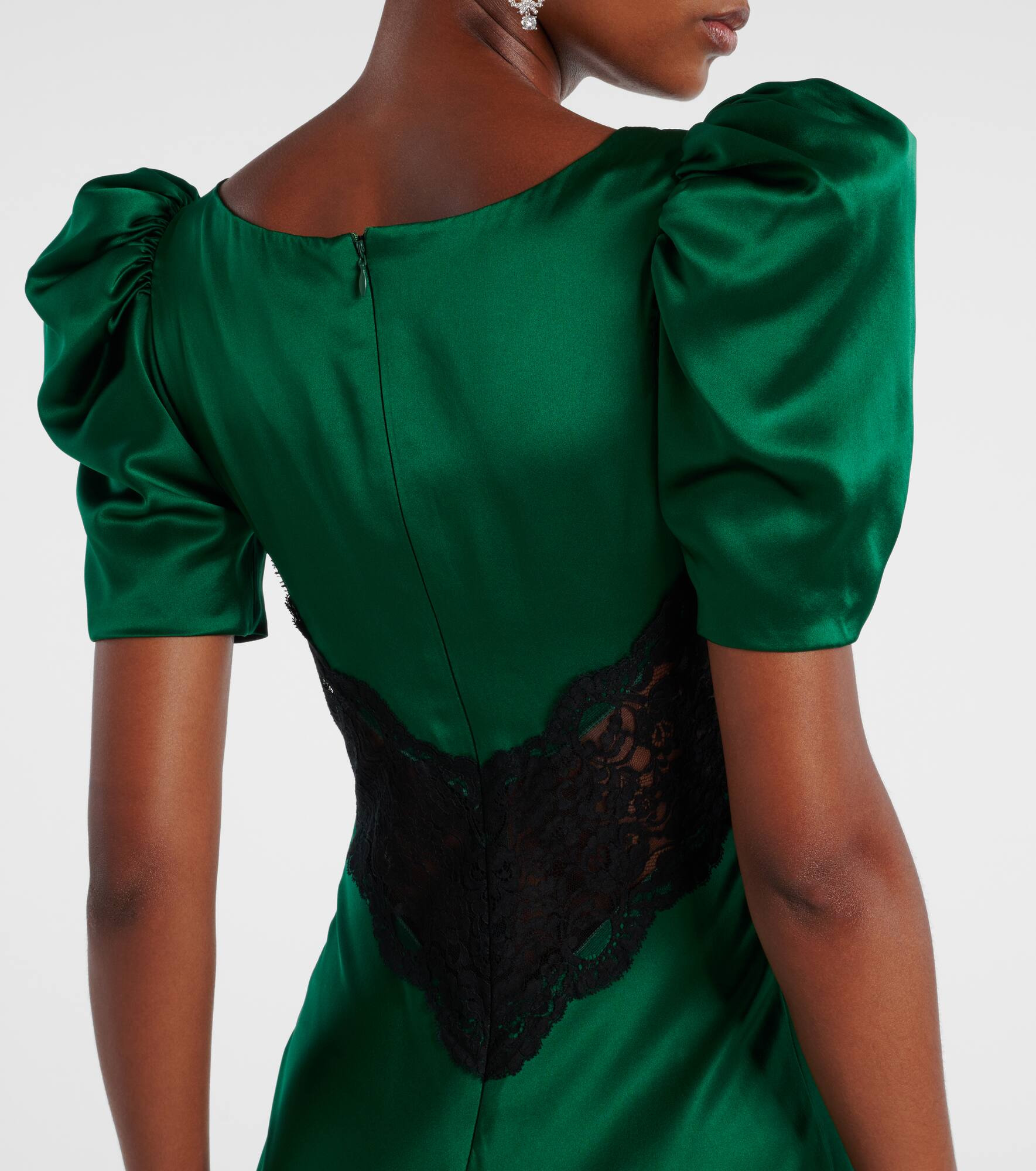 Lace-trimmed silk cocktail dress - 6
