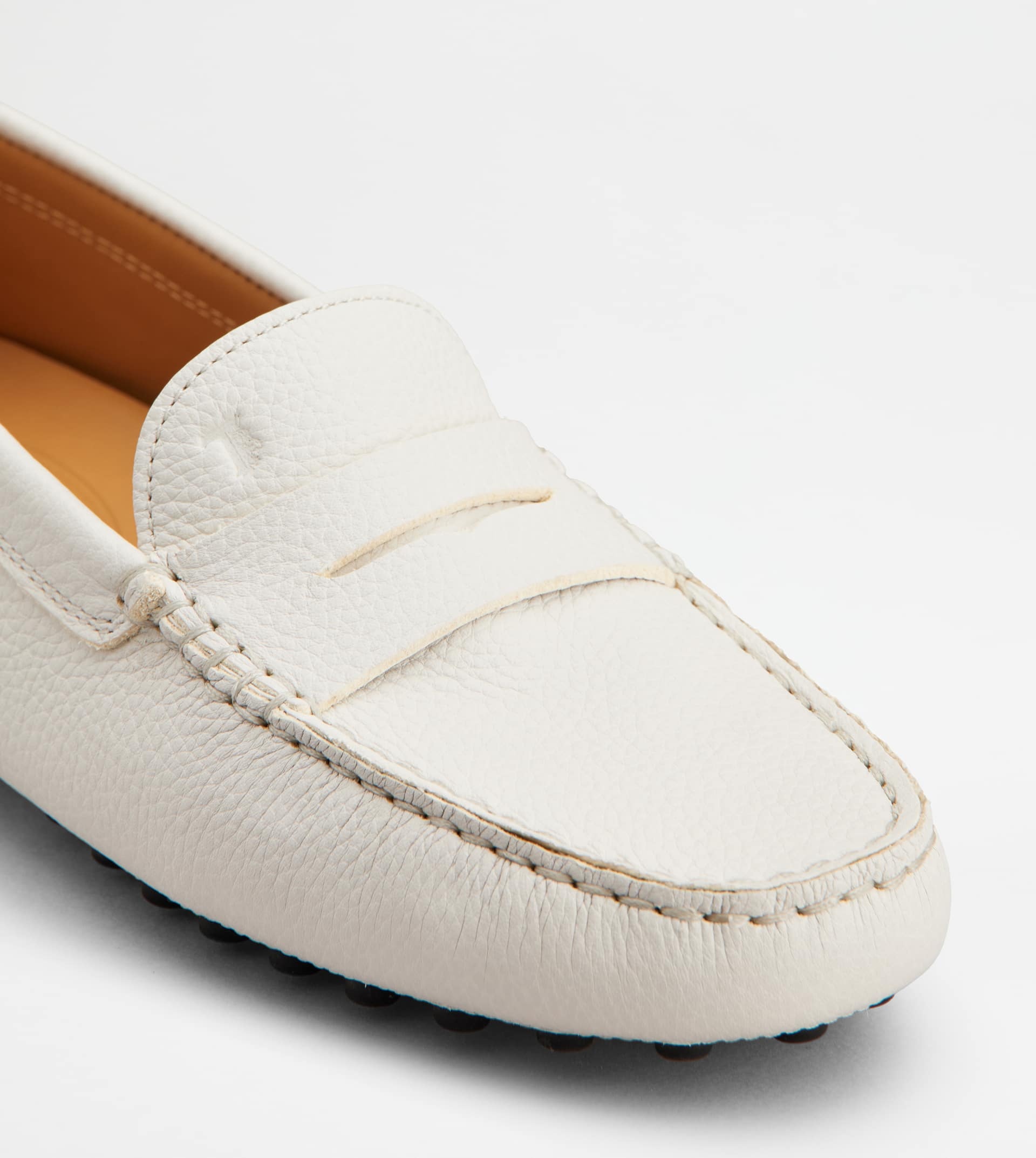 GOMMINO DRIVING SHOES IN LEATHER - WHITE - 6