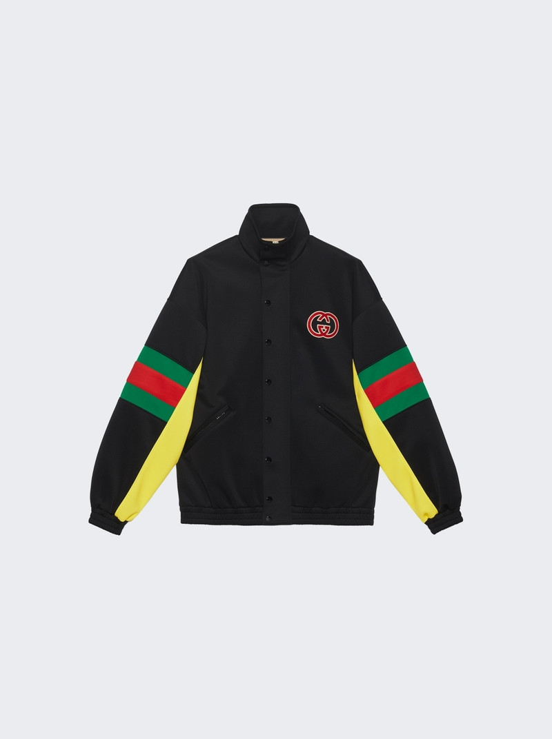 Light Neoprane Track Jacket with Web Black - 1