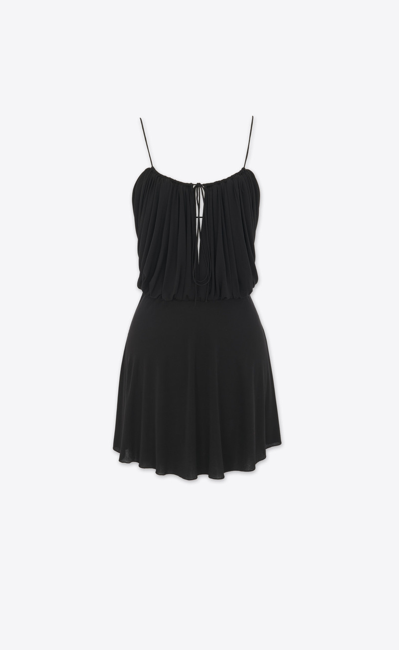 cowl-back mini dress in crepe jersey - 1