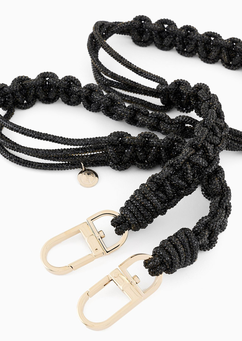 GIORGIO ARMANI Long rhinestone strap with a woven motif outlook