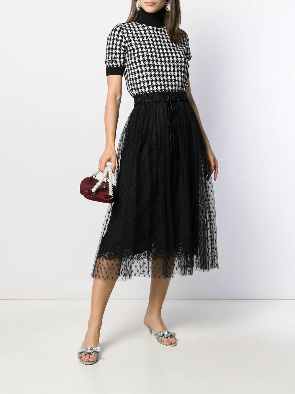 point d'esprit midi skirt - 2