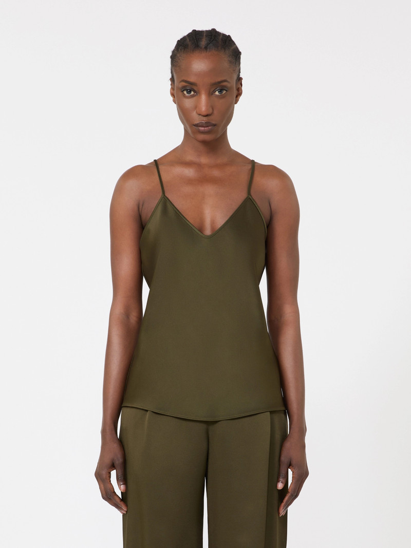 ONDE Envers satin camisole top - MOSS GREEN 3