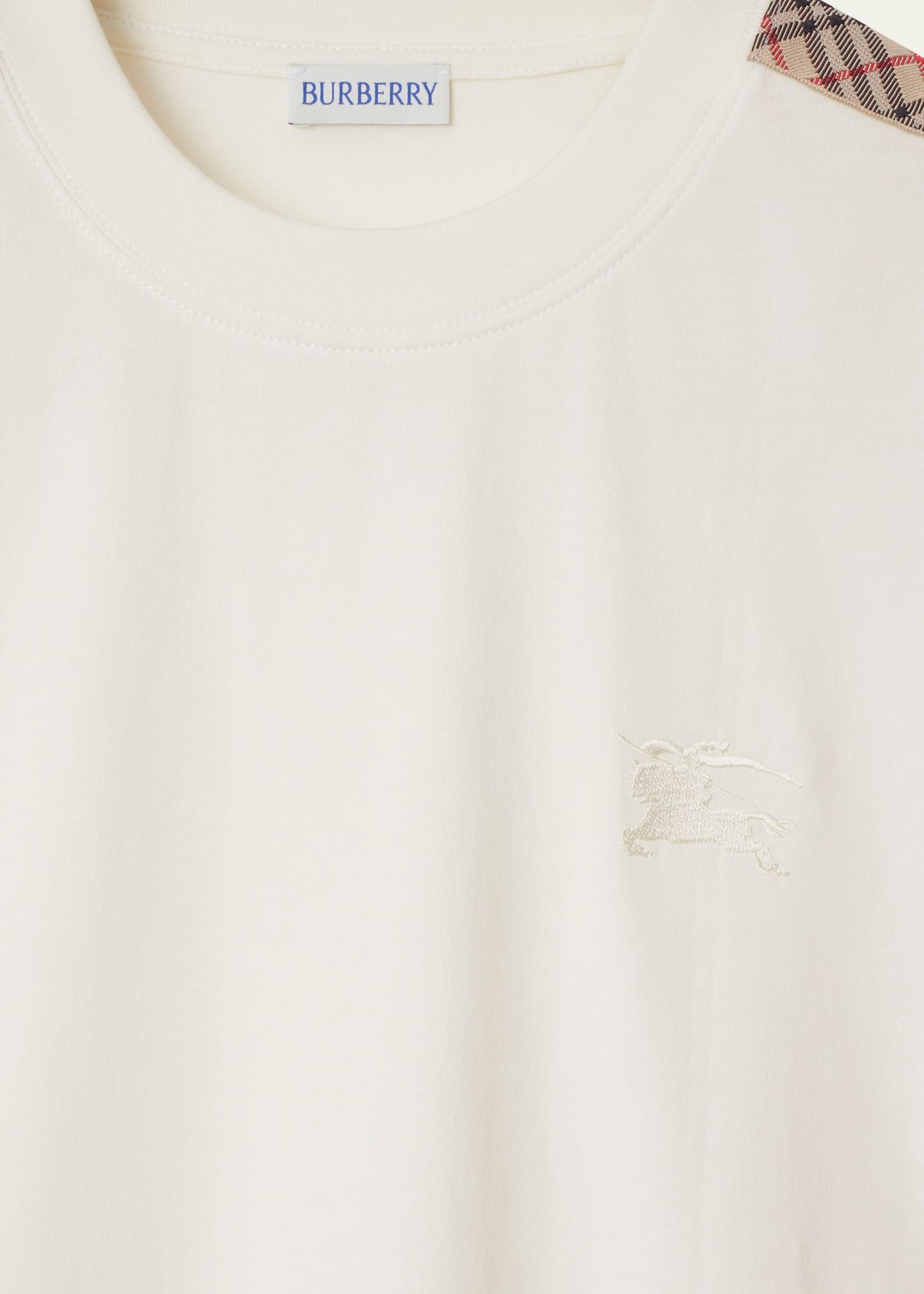 Men's Check Shoulder-Tape T-Shirt - 4