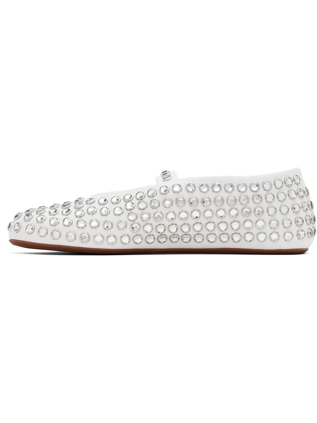 White Strass Ballerina Flats - 3