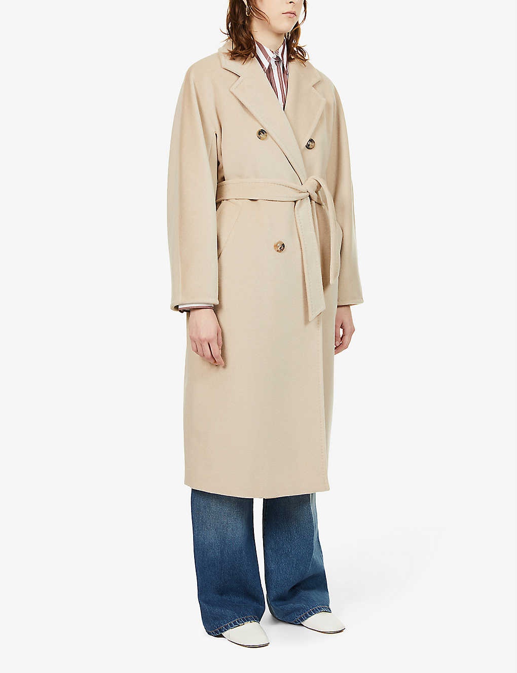 Madame Double Breasted Wool Long Coat