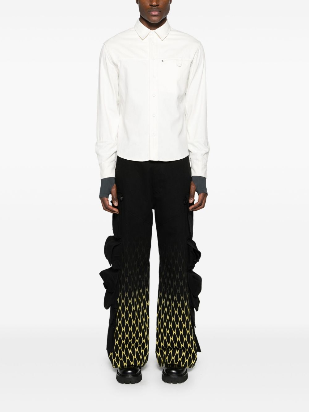 herringboned cotton shirt - 2
