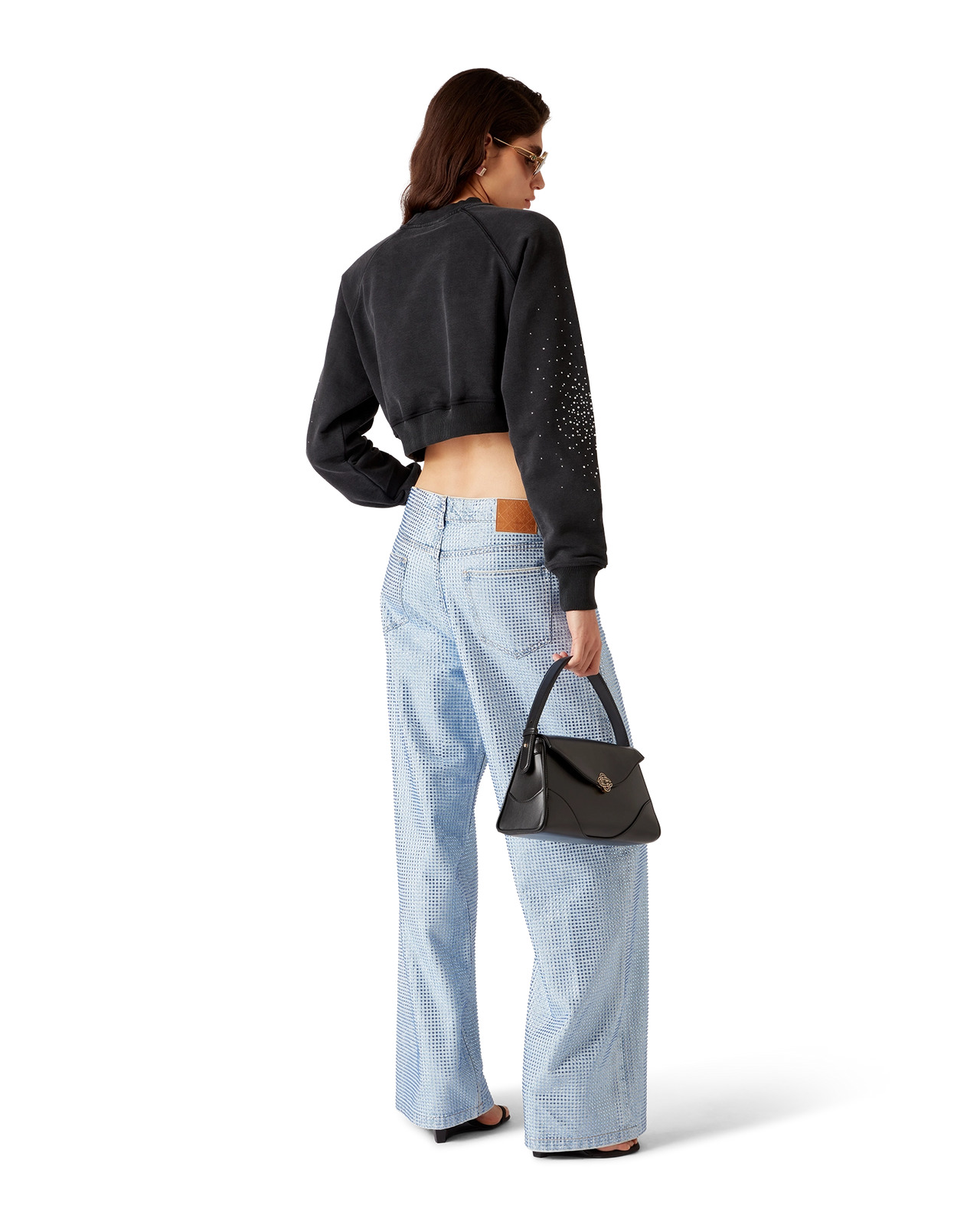La Prémonition Crystal Embellished Cropped Sweatshirt | Casablanca Paris - 3